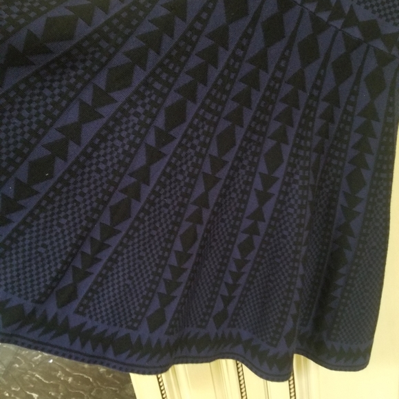 Nina Leonard navy tribal 3/4 sleeve sweater dress womens size Large (97) - Picture 9 of 9